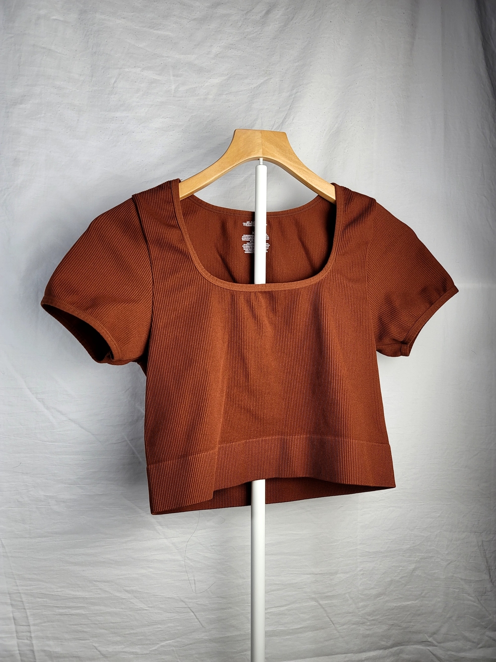 wild fable Rust Brown Ribbed Scoop Neck Crop Top